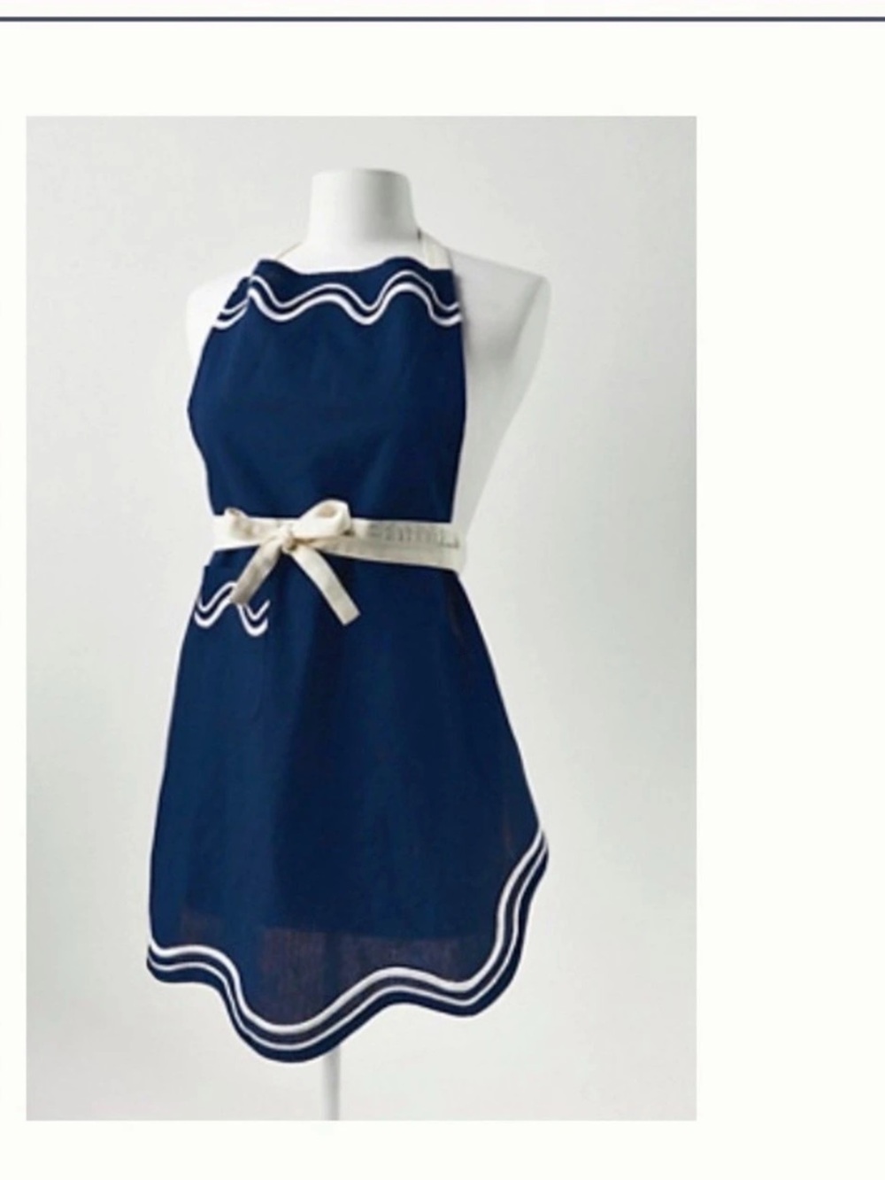 Anthropologie Navy White Apron